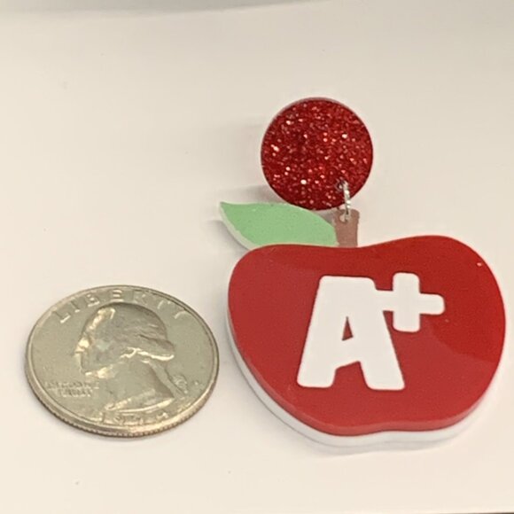 Teacher Earring, Apple Earring, Educator Earring, School Earring, Appreciation - Picture 4 of 5